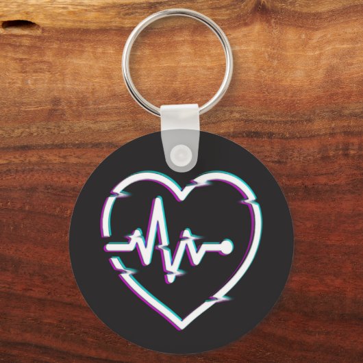 Heart Check Button Sleutelhanger (Achterkant)