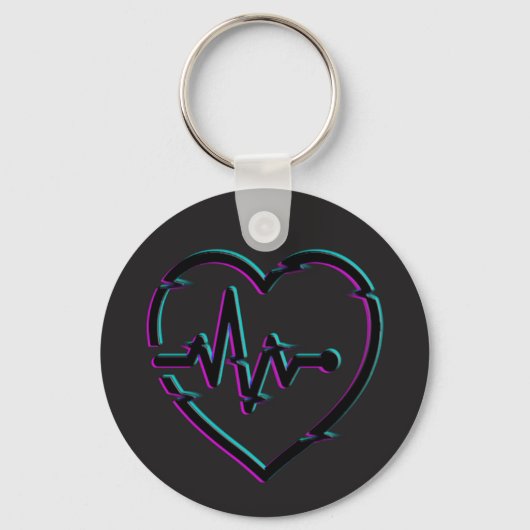 Heart Check Button Sleutelhanger (Achterkant)