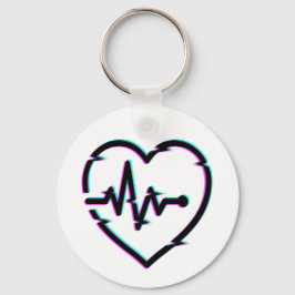 Heart Check Button Sleutelhanger