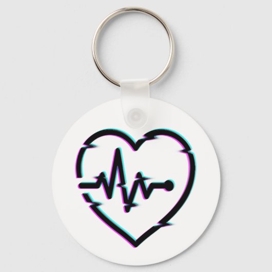 Heart Check Button Sleutelhanger (Voorkant)