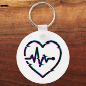 Heart Check Button Sleutelhanger (Achterkant)