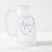 Heart Check Frosted Glass Mok (Links)