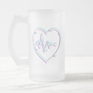 Heart Check Frosted Glass Mok