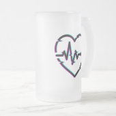 Heart Check Frosted Glass Mok (Voorkant rechts)