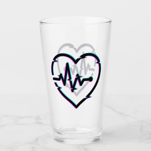 Heart Check Glass Cup Glas (Voorkant)