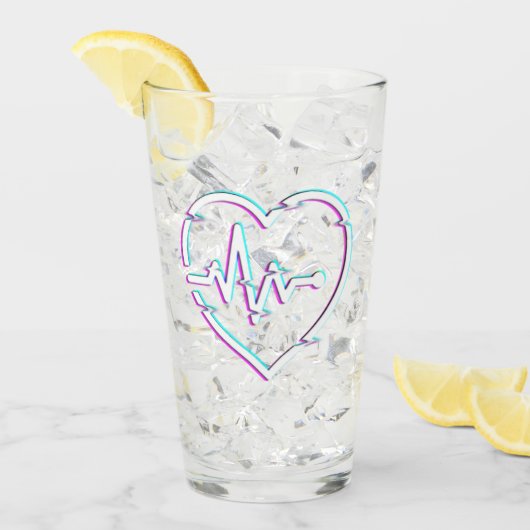 Heart Check Glass Cup Glas (Voorkant ijs)