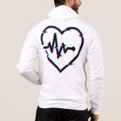 Heart Check Mannen Hoodie (Achterkant)
