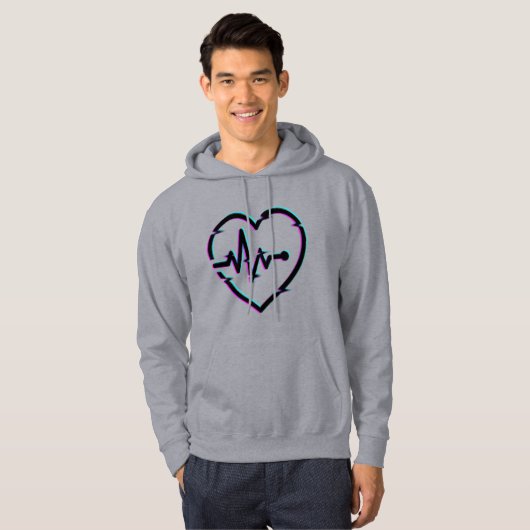 Heart Check Mannen Hoodie (Voorkant volledig)