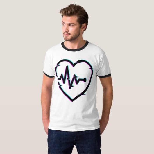 Heart Check Mannen T-shirt (Voorkant volledig)
