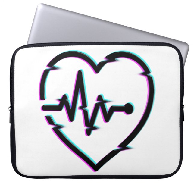 Heart Check Neopreen laptophoes Laptop Sleeve (Voorkant)