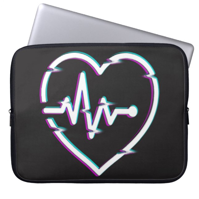 Heart Check Neopreen laptophoes Laptop Sleeve (Voorkant)