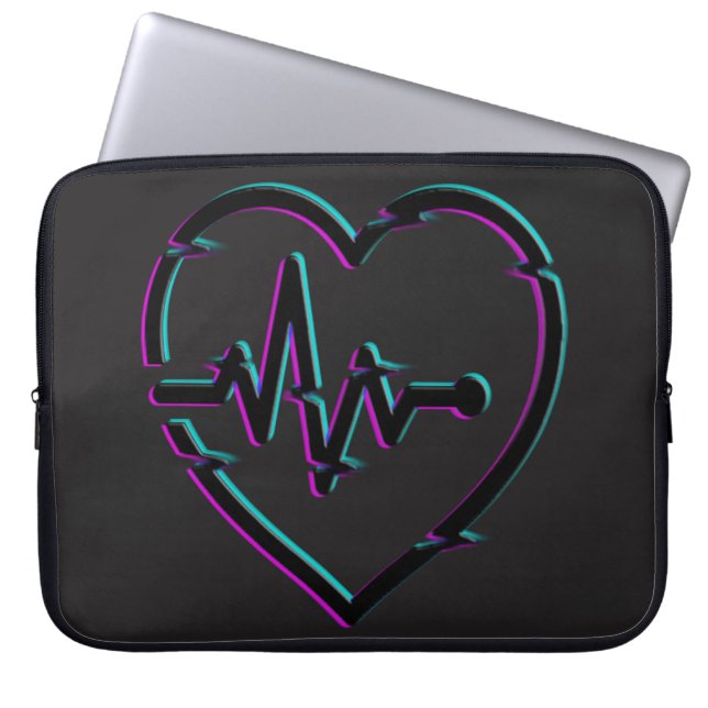 Heart Check Neopreen laptophoes Laptop Sleeve (Voorkant)
