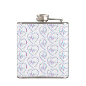 Heart Check Vinyl Verpakte kolf Heupfles (Achterkant)