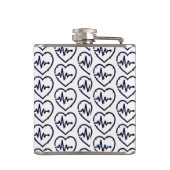 Heart Check Vinyl Verpakte kolf Heupfles (Achterkant)