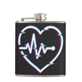 Heart Check Vinyl Verpakte kolf Heupfles