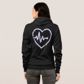 Heart Check Vrouwen Bella+Canvas Full-Zip Hoodie (Achterkant volledig)