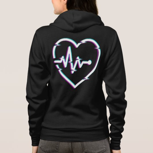 Heart Check Vrouwen Bella+Canvas Full-Zip Hoodie (Achterkant)