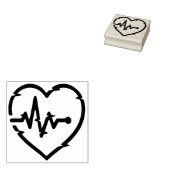 Heart Check Wood Art Stamp Rubberstempel (Gestempeld)