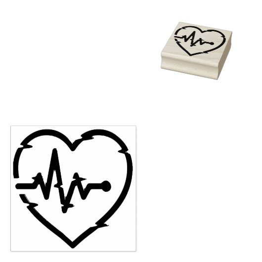 Heart Check Wood Art Stamp Rubberstempel (Gestempeld)