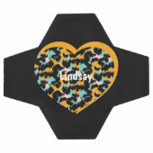 Heart Cheetah Animal Print Monogram naam Voetbal (Enkel)