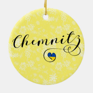 Heart Chemnitz, I Love Chemnitz, Duitsland Keramisch Ornament