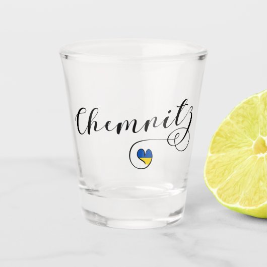 Heart Chemnitz, I Love Chemnitz, Duitsland Shot Glas (Voorkant)