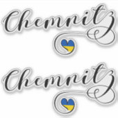 Heart Chemnitz, I Love Chemnitz, Duitsland Sticker (Voorkant)