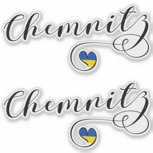 Heart Chemnitz, I Love Chemnitz, Duitsland Sticker (Voorkant)