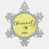 Heart Chemnitz, I Love Chemnitz, Duitsland Tin Sneeuwvlok Ornament (Voorkant)