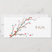 Heart Cherry Blossom Wedding Invitation Kaart (Achterkant)