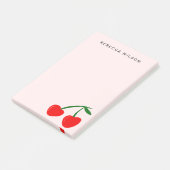 Heart Cherry Gepersonaliseerde Valentijn Roze Post-it® Notes (Schuin)