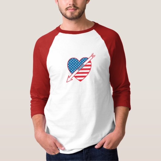 Heart Chess Patriot T-shirt (Voorkant)