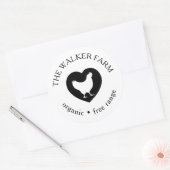 Heart Chicken Boerderij Fresh Eggs Ronde Sticker (Envelop)