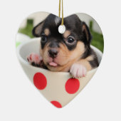 Heart Chihuahua kerstversiering Foto toevoegen Keramisch Ornament (Rechts)