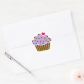 Heart Choco Chip Blueberry Cupcake Ronde Sticker (Envelop)