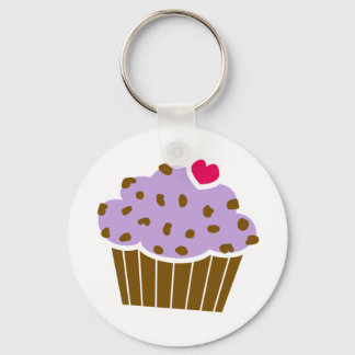 Heart Choco Chip Blueberry Cupcake Sleutelhanger