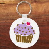 Heart Choco Chip Blueberry Cupcake Sleutelhanger (Voorkant)