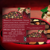 Heart Chocolate Box, suikerwerk Advert Flyer