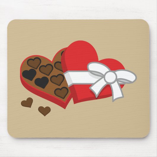 Heart Chocolate Cadebox - Valentijnsdag Muismat (Voorkant)