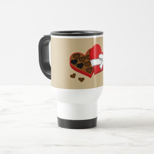 Heart Chocolate Cadebox - Valentijnsdag Reisbeker (Voorkant links)