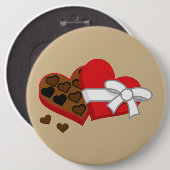 Heart Chocolate Cadebox - Valentijnsdag Ronde Button 6,0 Cm (Voorkant /achterkant)