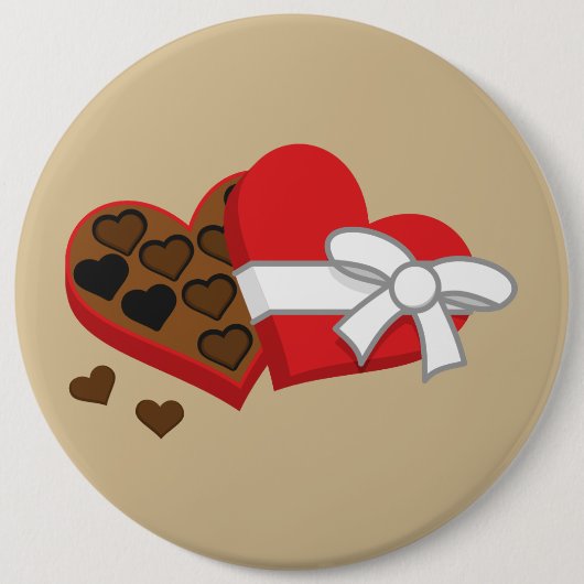 Heart Chocolate Cadebox - Valentijnsdag Ronde Button 6,0 Cm (Voorkant)