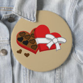 Heart Chocolate Cadebox - Valentijnsdag Ronde Button 6,0 Cm (In situ)