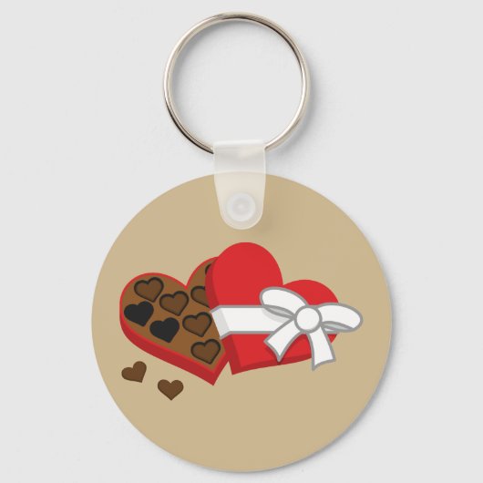 Heart Chocolate Cadebox - Valentijnsdag Sleutelhanger (Voorkant)