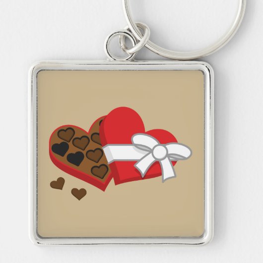 Heart Chocolate Cadebox - Valentijnsdag Sleutelhanger (Voorkant)