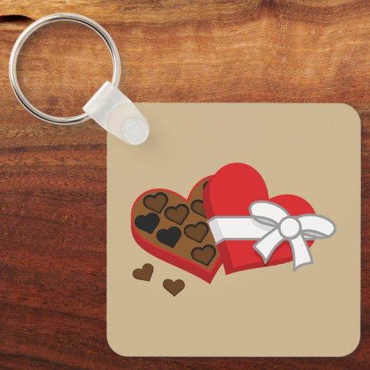 Heart Chocolate Cadebox - Valentijnsdag Sleutelhanger (Voorkant)