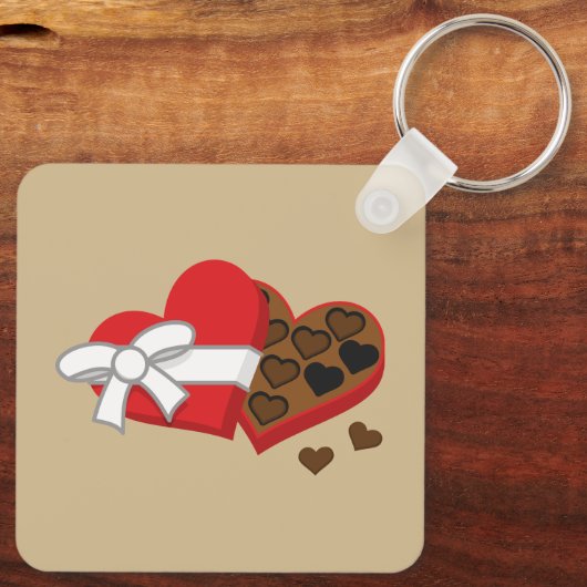 Heart Chocolate Cadebox - Valentijnsdag Sleutelhanger (Achterkant)