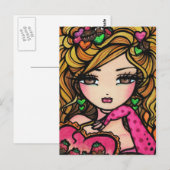 Heart Chocolate Snoep Mermaid Fantasy Art Girl Briefkaart (Voorkant / Achterkant)