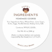 Heart Chocolate Waffle Bakery Ingredient List Ronde Sticker (Voorkant)