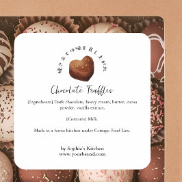 Heart Chocolate Watercolor Bakery Ingredient Vierkante Sticker